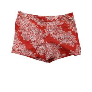 Willi Smith Paisley Knit Shorts Orange White Womens 14 Retro Summer